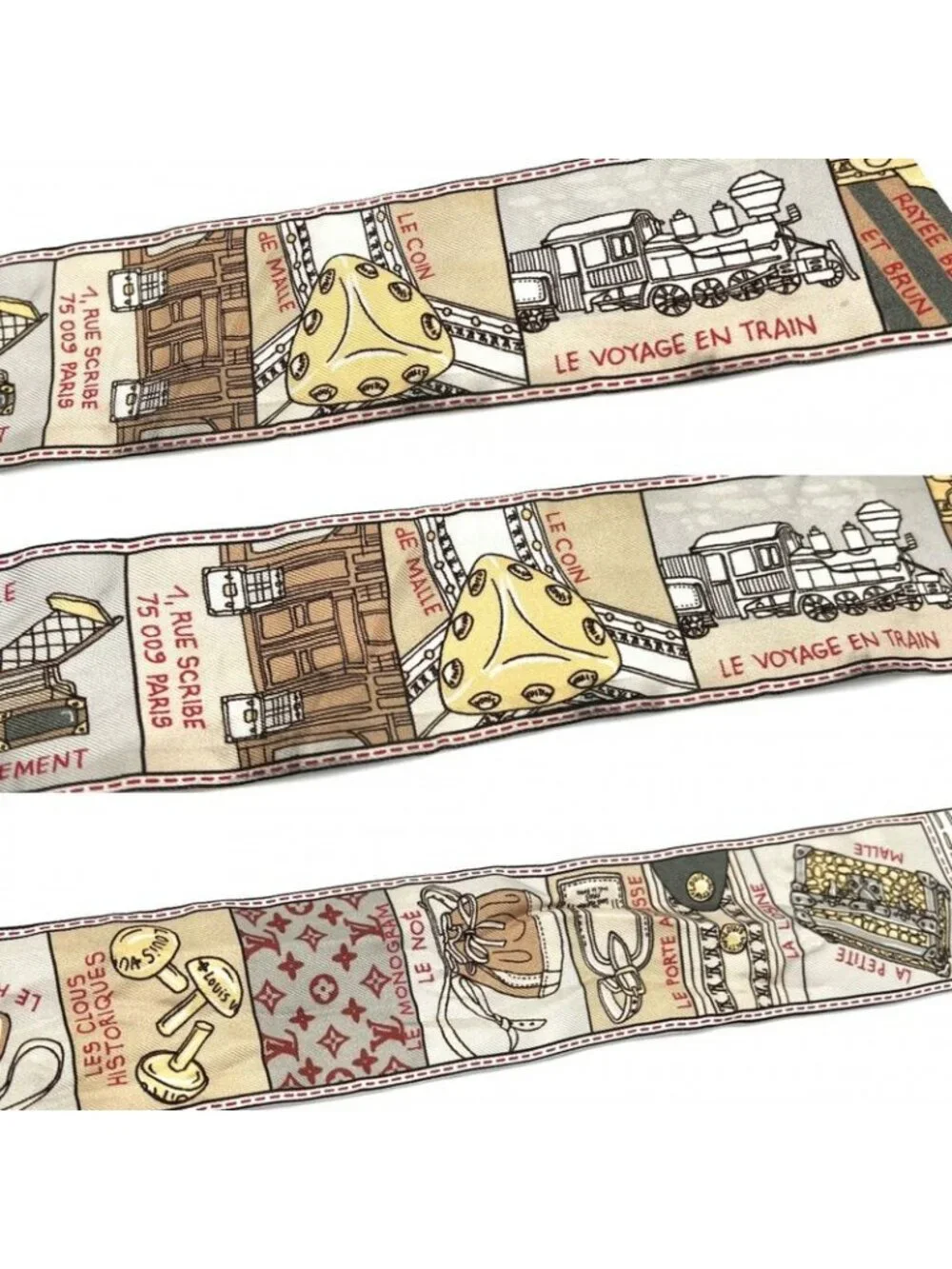 ★SOLD★ Louis Vuitton Scarf Bandeau BB Joudou Silk Khaki - Picture 6 of 8